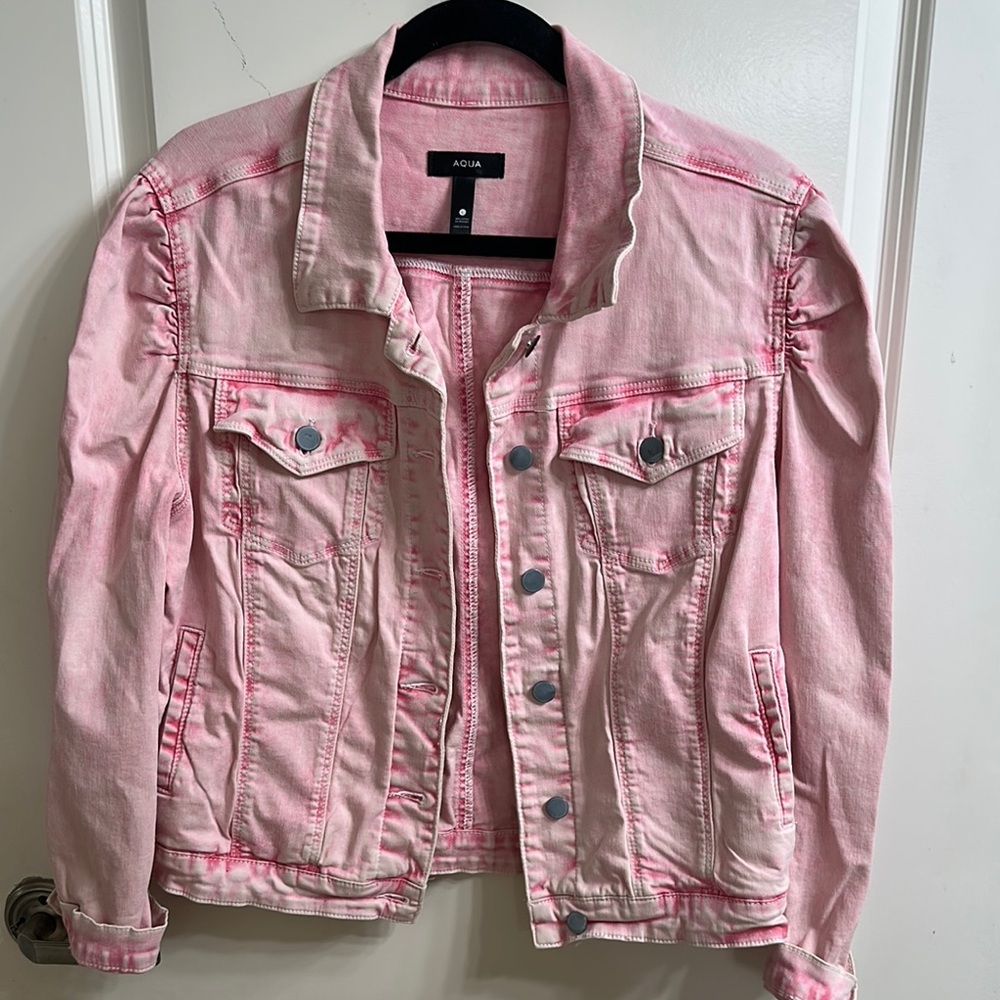 Aqua Pink Denim Jacket
